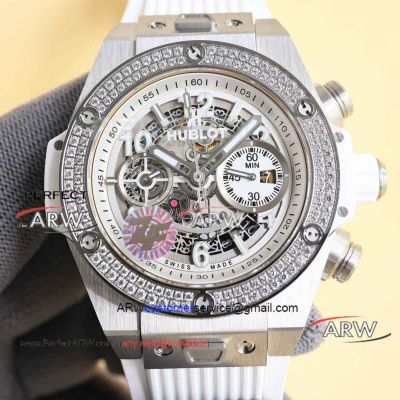 Perfect replica Hublot Big Bang 316 stainless steel diamond case watch 